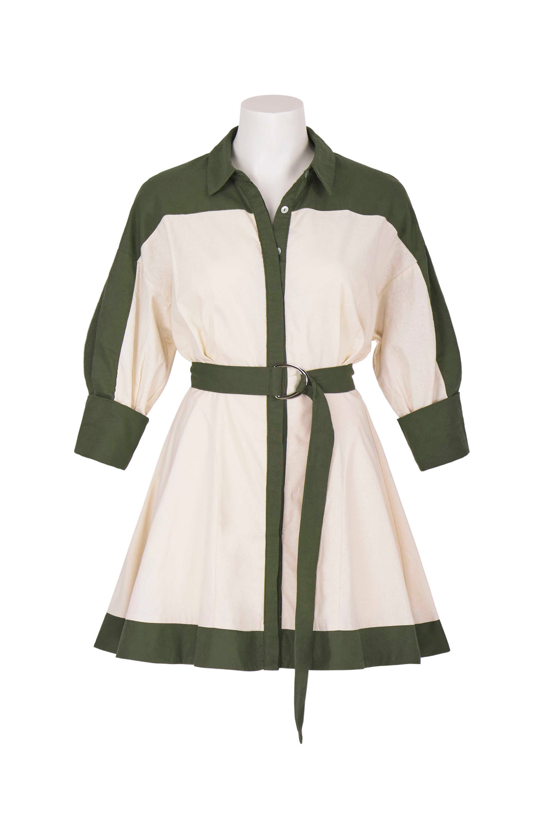 Mini Shirt Dress - Khaki