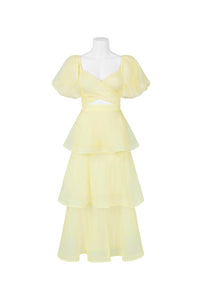 Yellow Maxi with On or Off Shoulder Sleeves